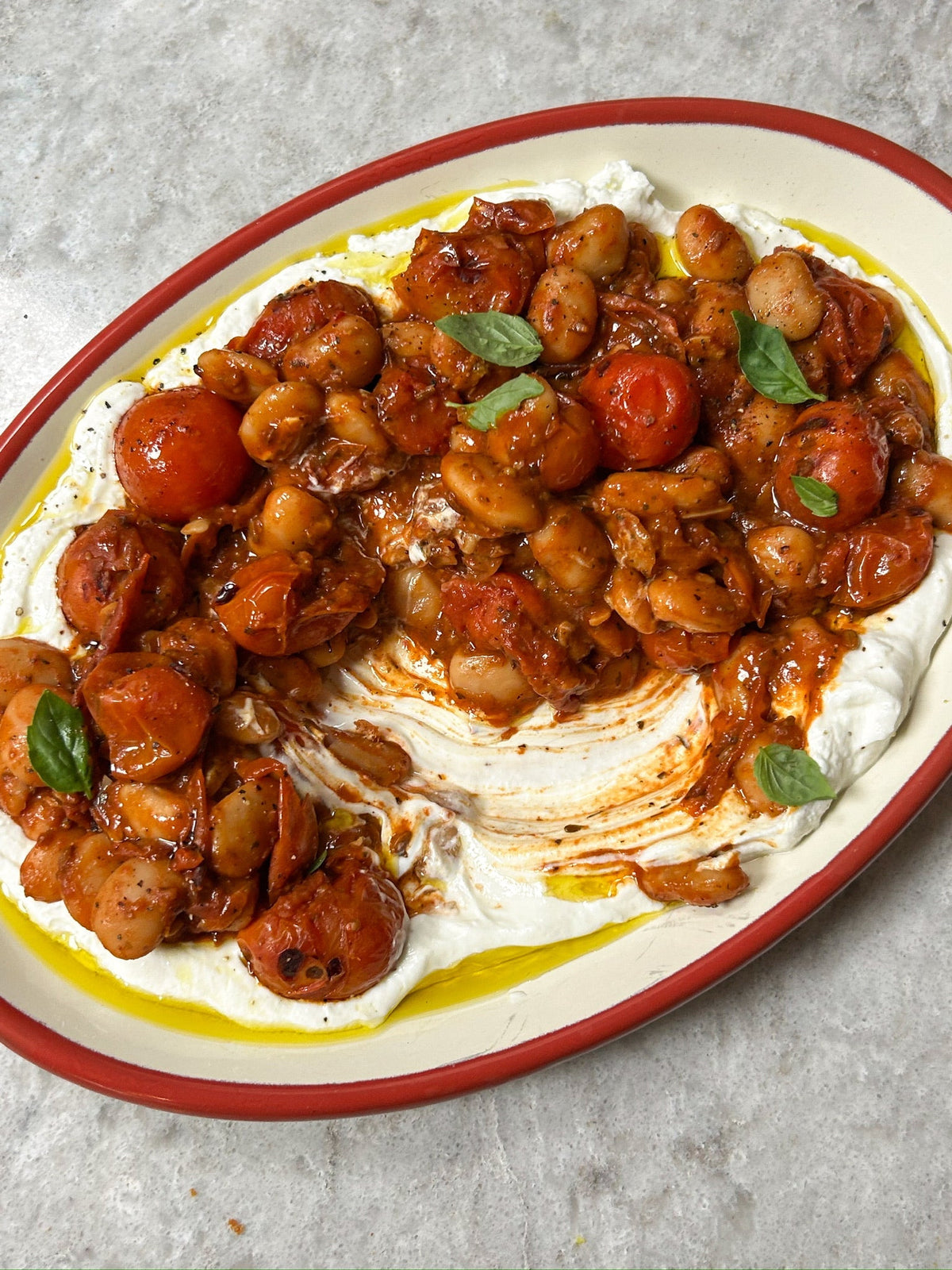 Blistered Tomatoes + Butter Beans on Cool, Creamy Yogurt Blistered Tomatoes + Butter Beans on Cool, Creamy Yogurt