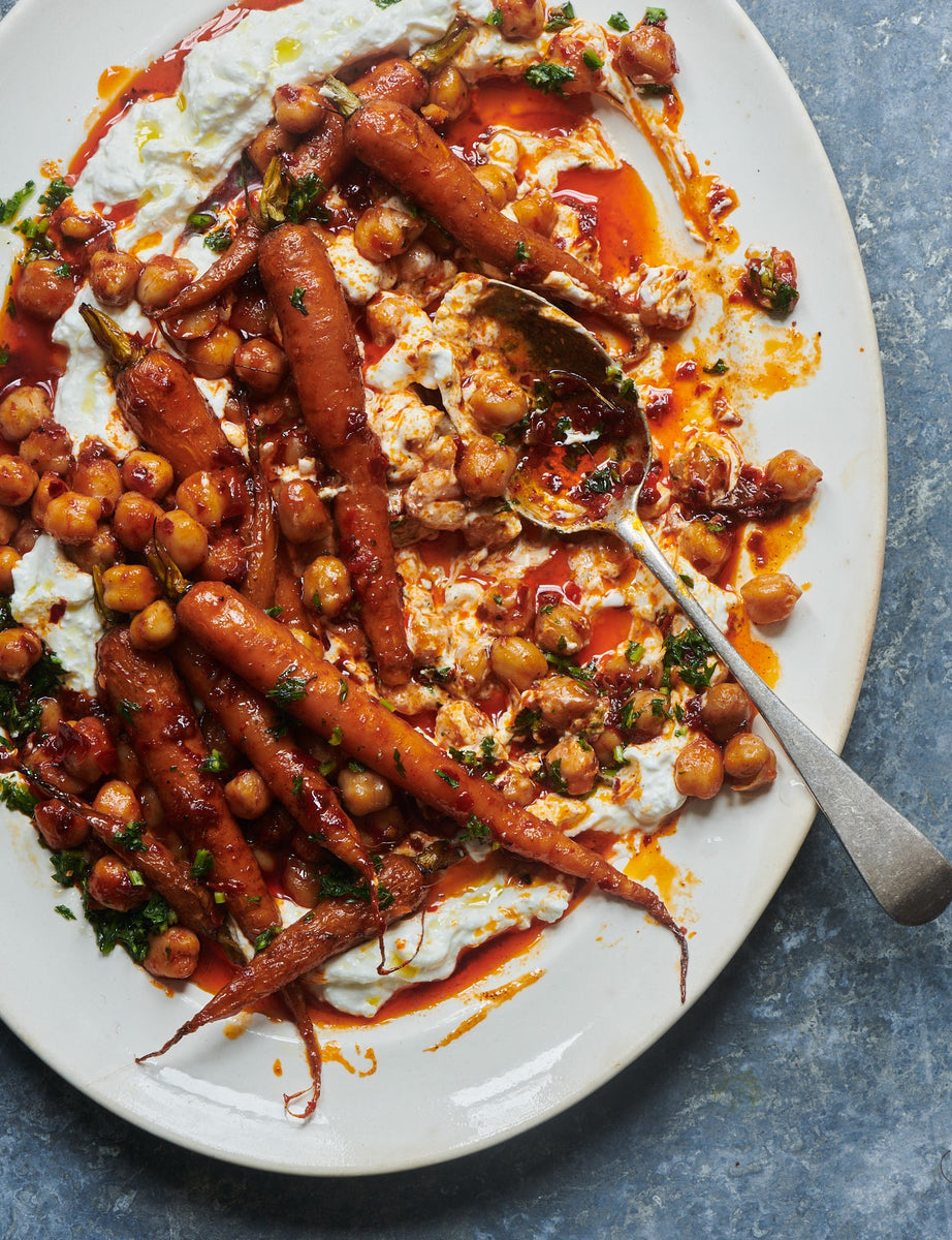 Bold Bean Co - Honey Harissa Roasted Carrots + Chickpeas with Whipped Fetastar