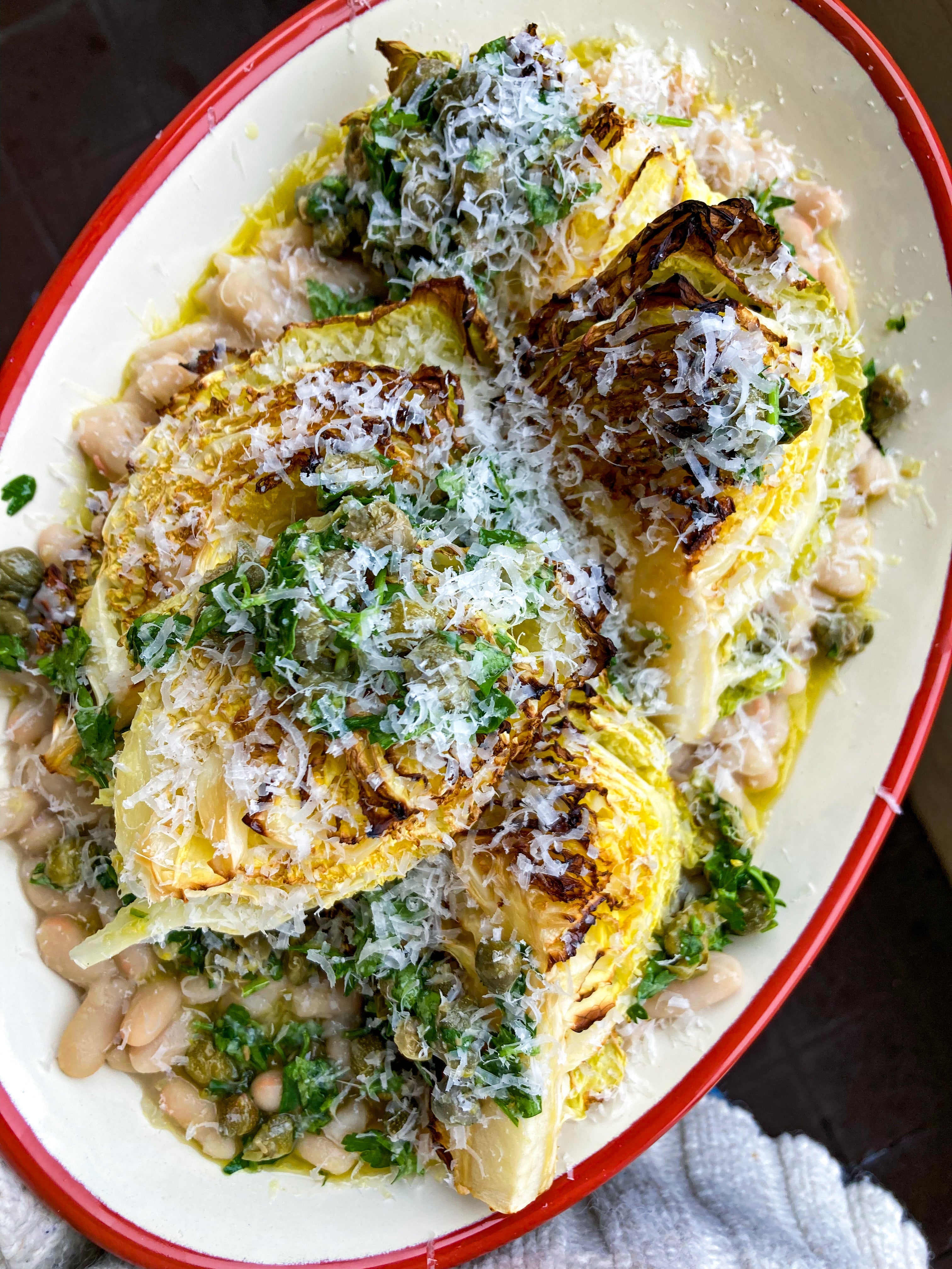 bean-recipe-white-beans-charred-cabbage-caper-parsley-vinaigrette-boldbeanco