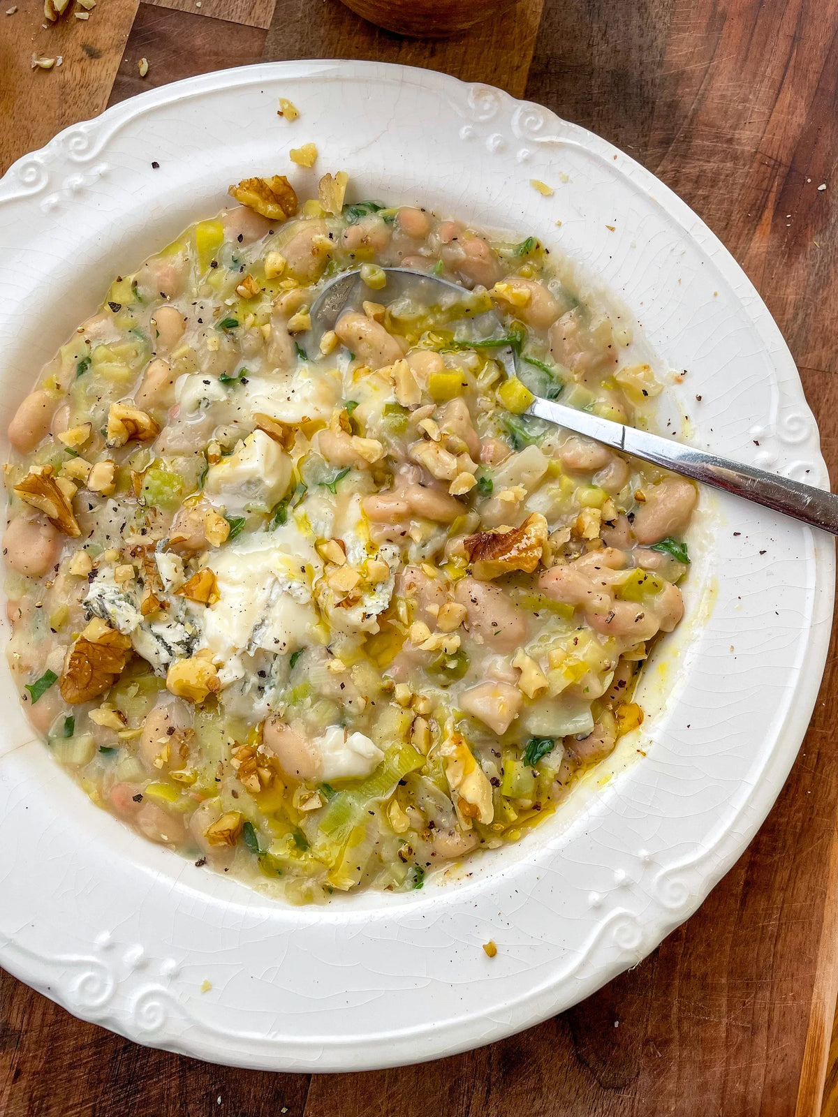  beans_recipe_leek gorgonzola walnut bean otto_risotto_comfort food_cheese_boldbeanco_white beans_organic 