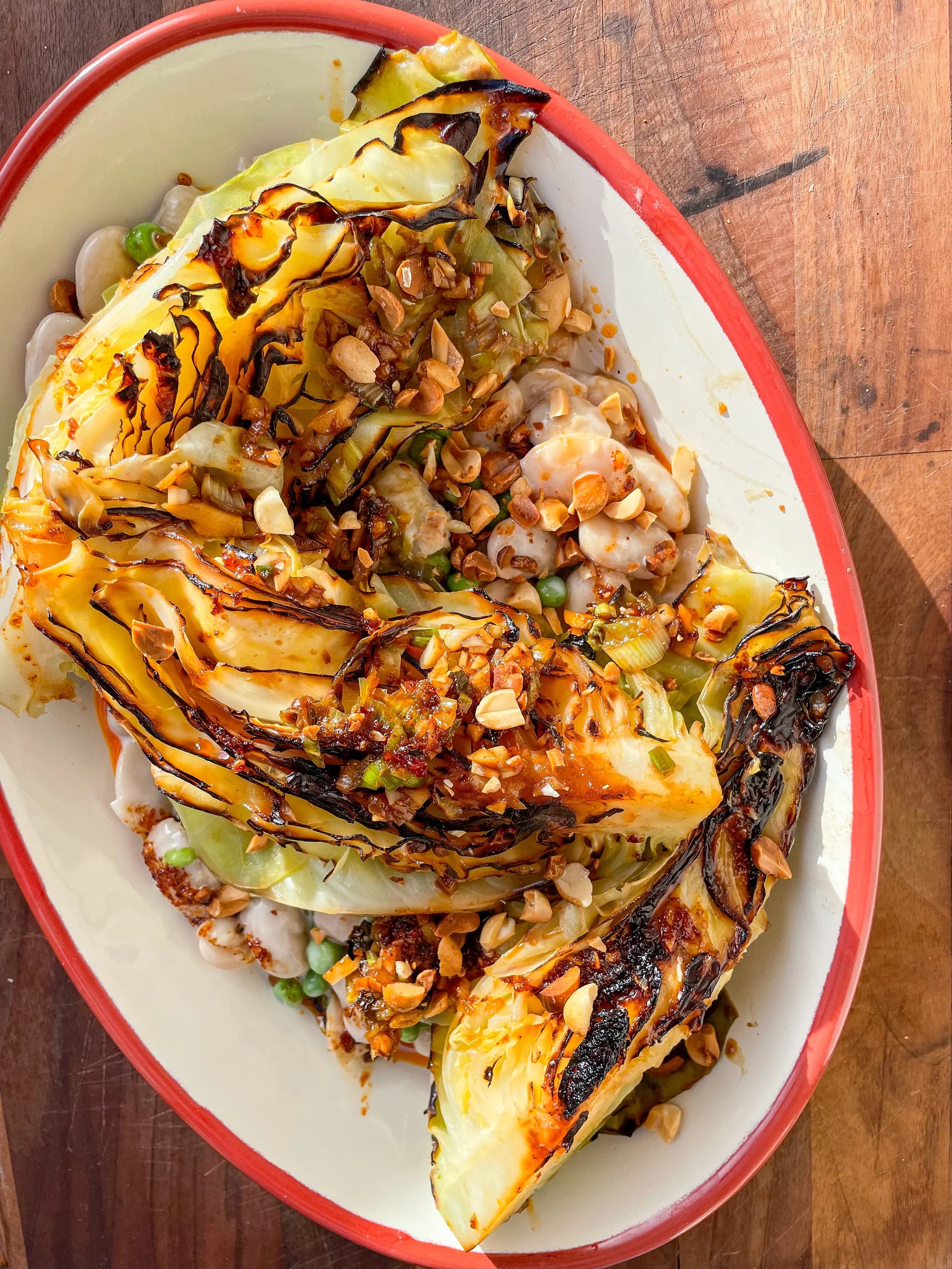 bean-recipe-asian-hispi-cabbage-with-tahini-butter-beans-peas-chilli-oil-boldbeanco-nisha-parmar