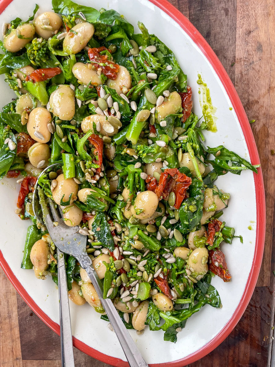 Bold Bean Co - Butter Bean, Broccoli, Sundried Tomato + Pesto Chopped Salad