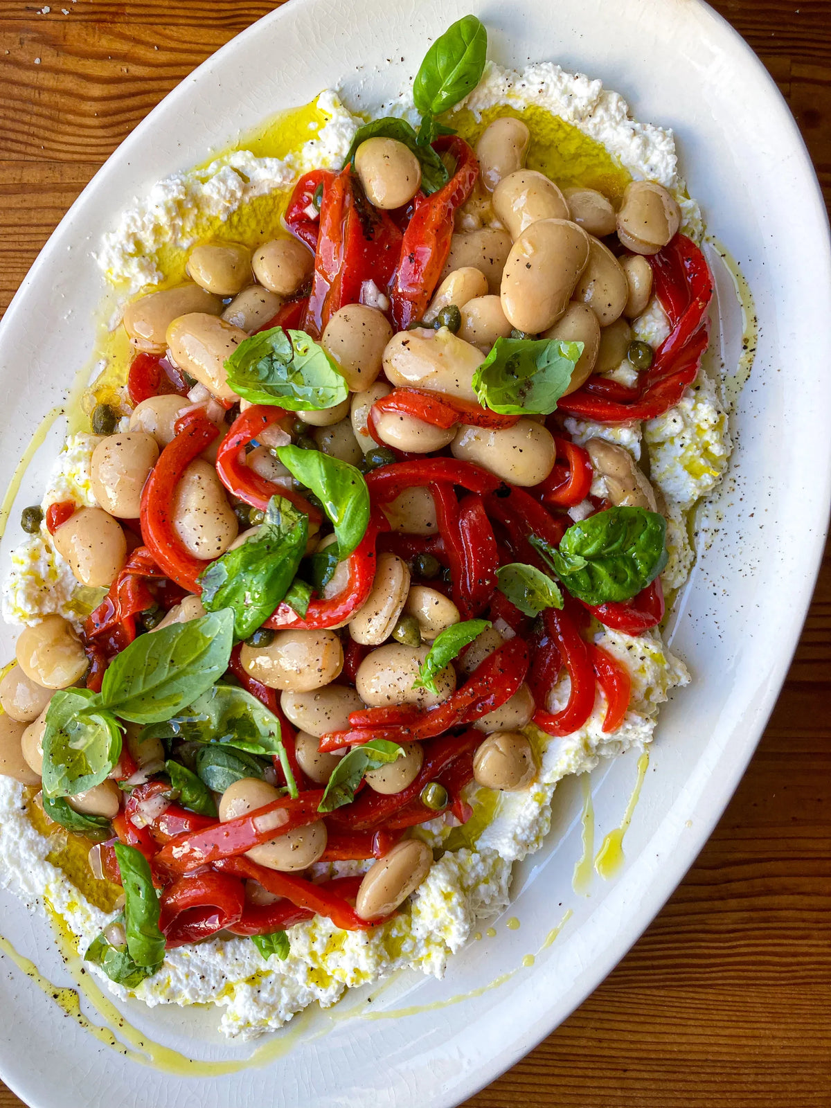  beans_recipe_butter beans_queen butter beans_ricotta_peperonata_summer_showstopper_dinner party_legumes_boldbeanco_beans_esther clark 