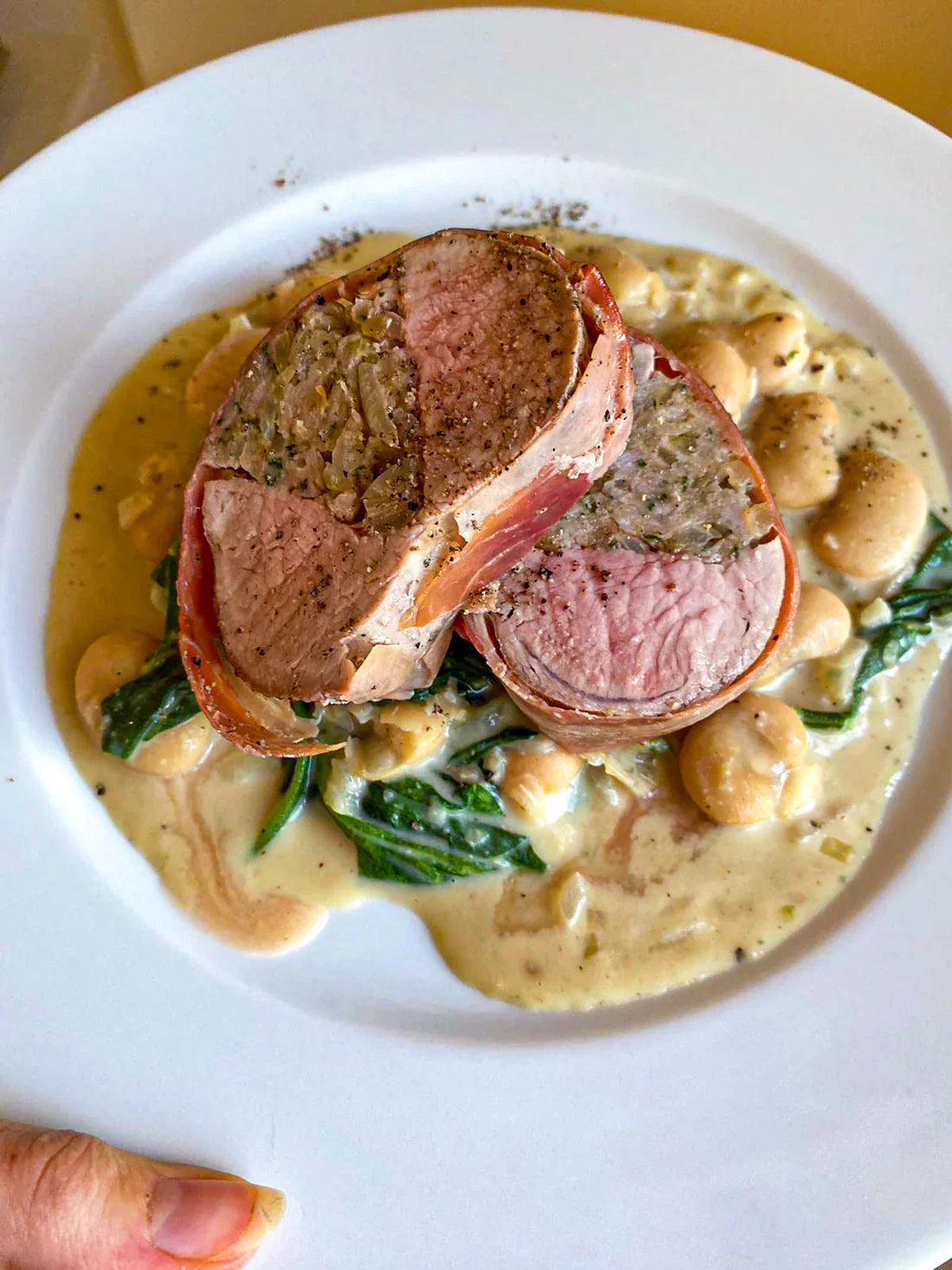  beans_recipe_boldbeanco_stuffed pork tenderloin with creamy butter beans_white beans_tara guinness_christmas_stuffing_pork_sausage recipe 