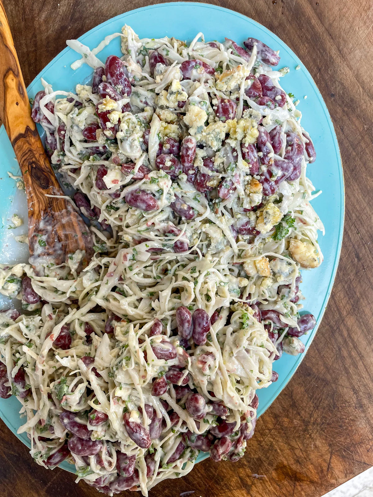  bean-recipe-shredded-cabbage-blue-cheese-kidney-bean-salad-joe-woodhouse-BBQ-boldbeanco 