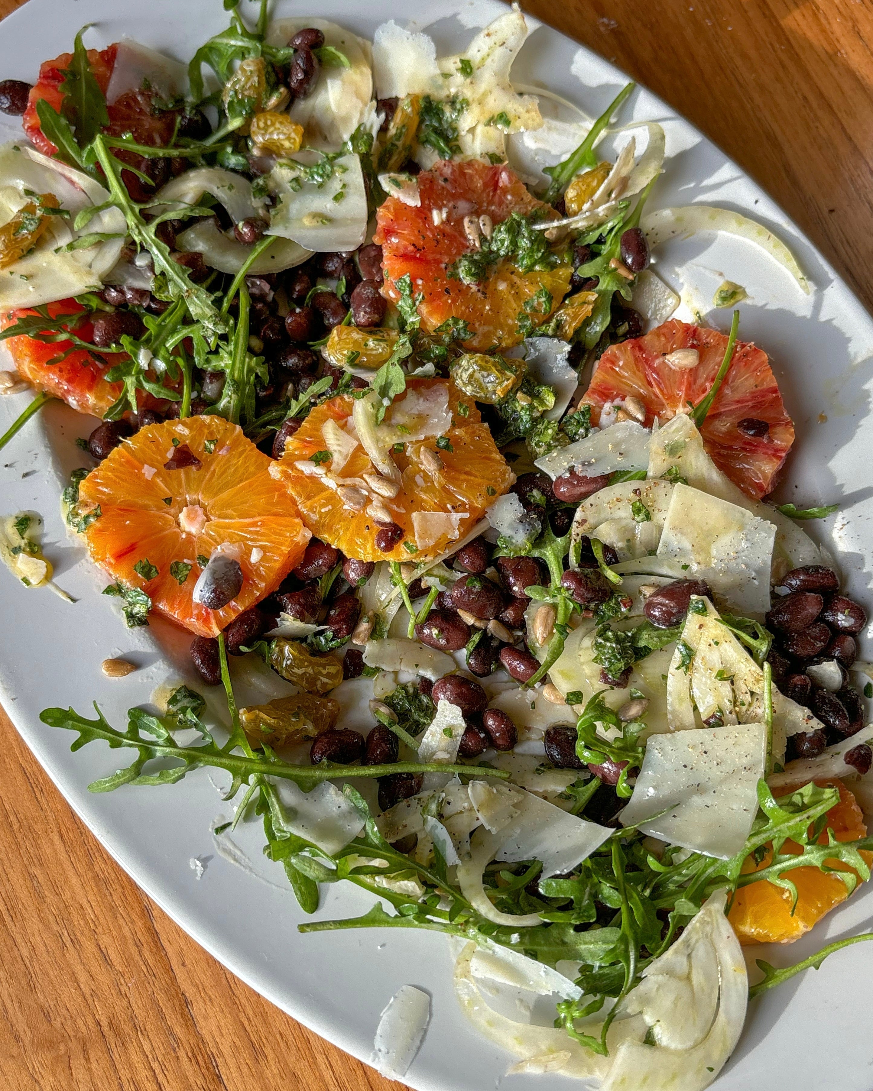 bean-recipe-black-bean-blood-orange-shaved-fennel-with-shaved-pecorino-golden-raisin-dressing-boldbeanco