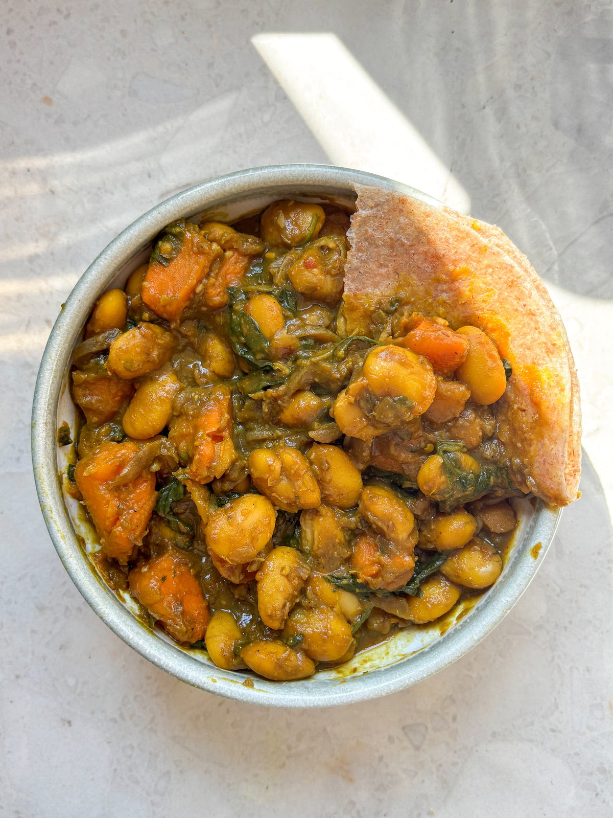  Spicy Sweet Potato + Butter Bean Sabzi 