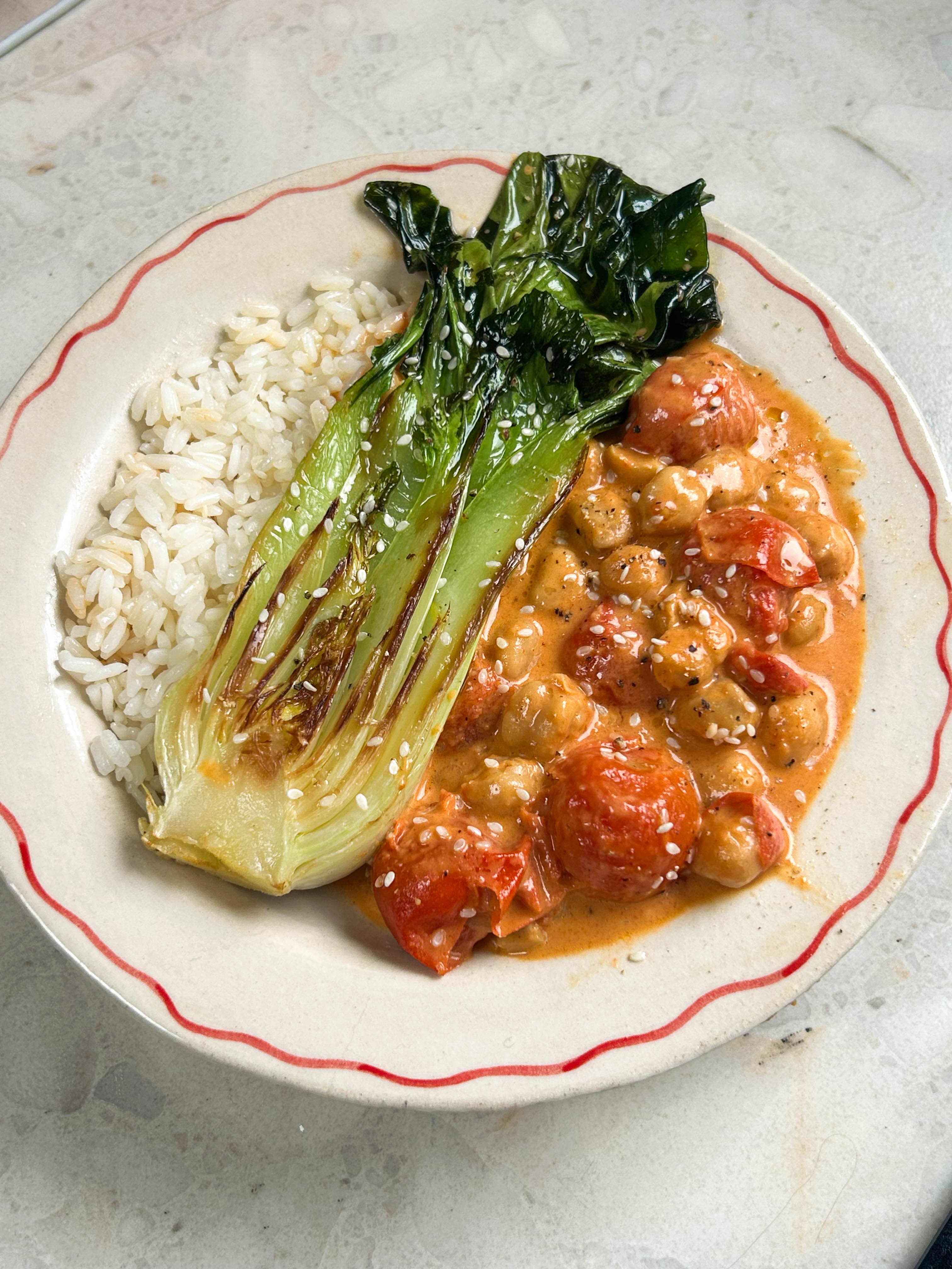 Tomato + Gochujang Cream Chickpeas