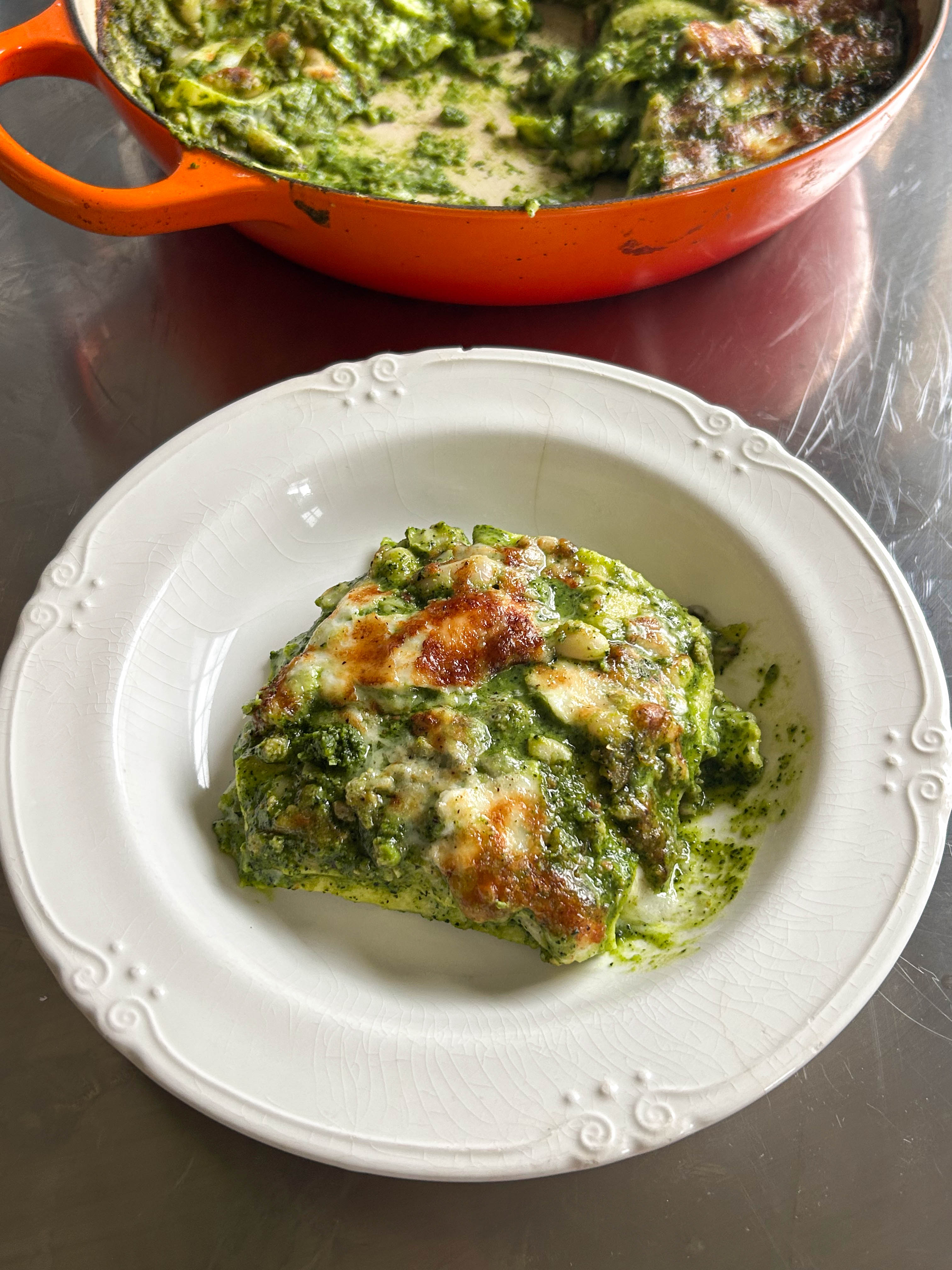 Green Sausage + White Bean Lasagne