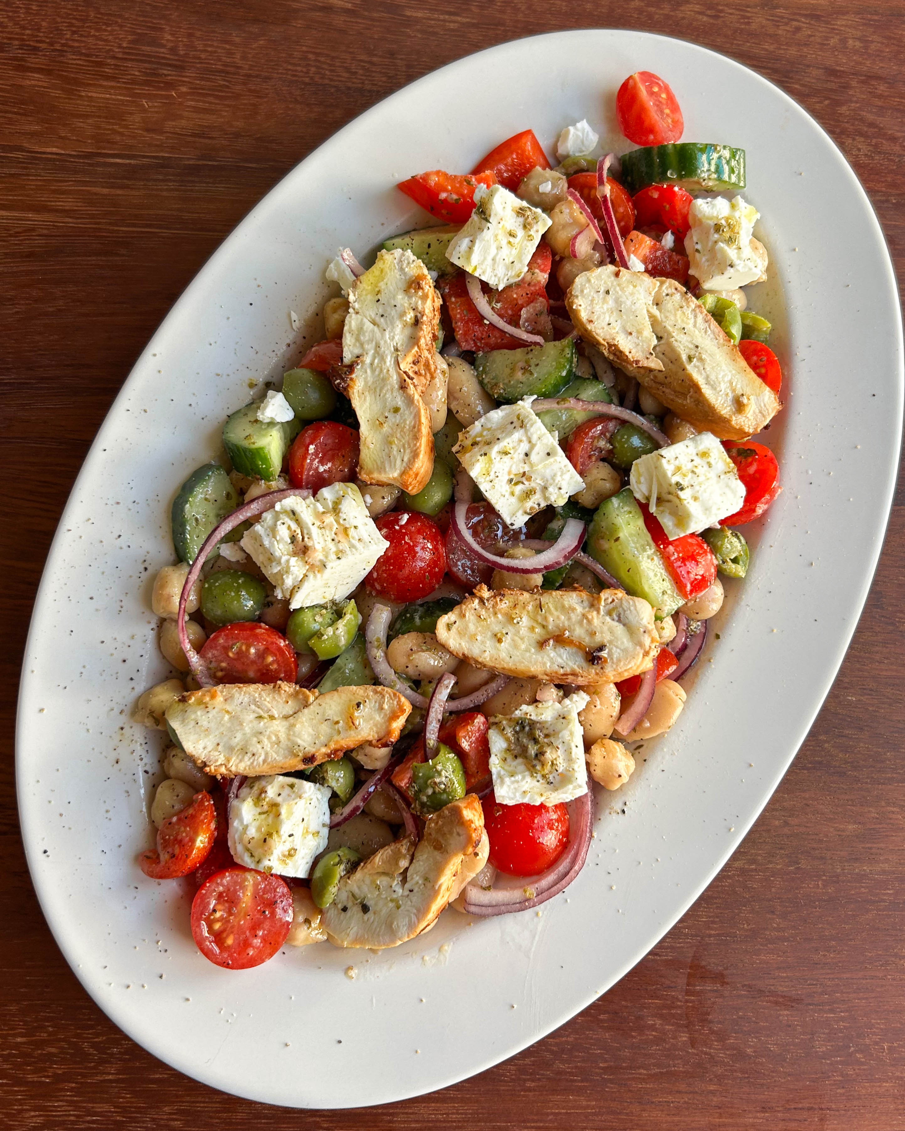 Greek-Style Chicken Dense Bean Salad