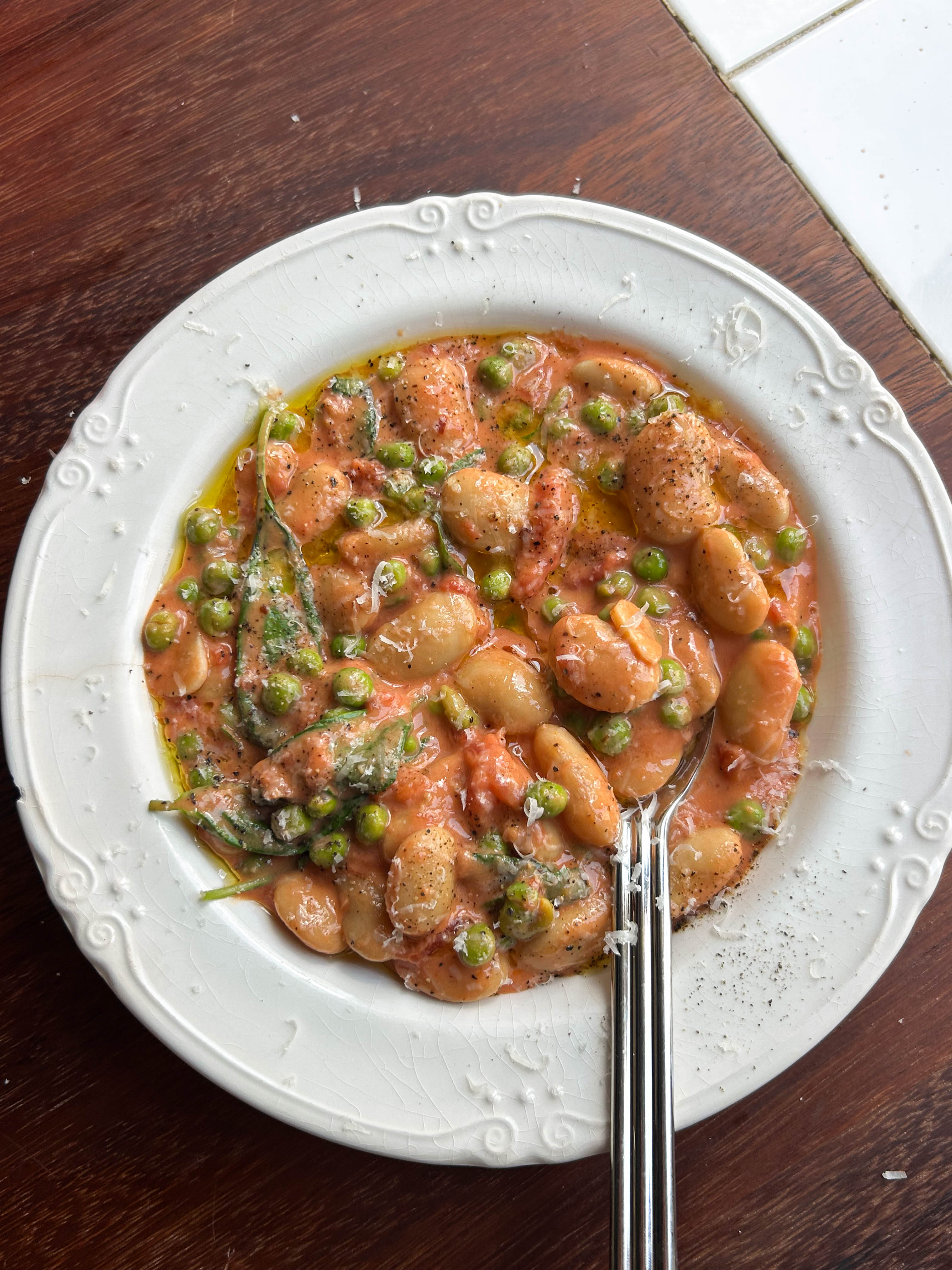 Creamy Tomato + Mascarpone Butter Beans