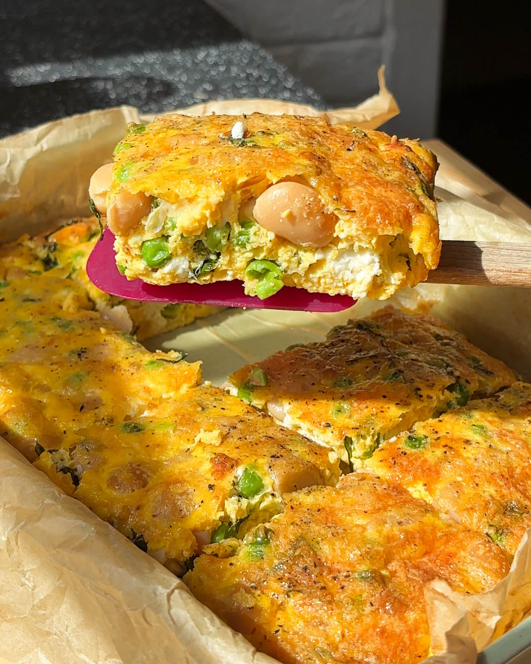bean-recipe-butter-bean-sweet-pea-feta-frittata-boldbeanco