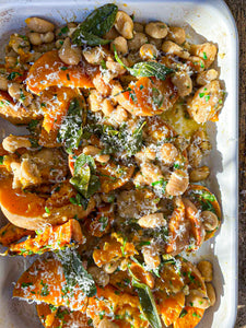 Braised Beans With Roasted Pumpkin + Sage