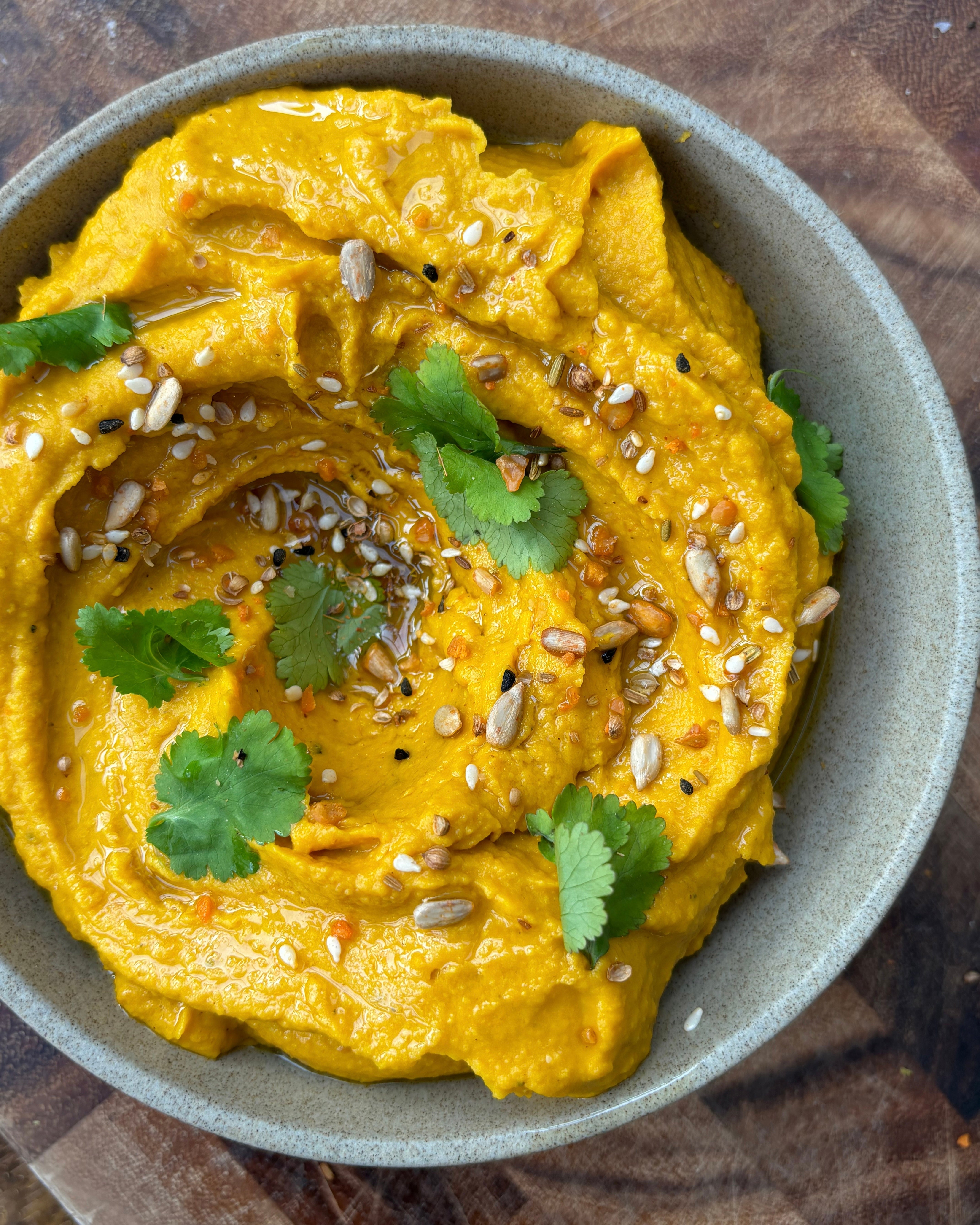 Roasted Carrot, Ginger + Chickpea Dip