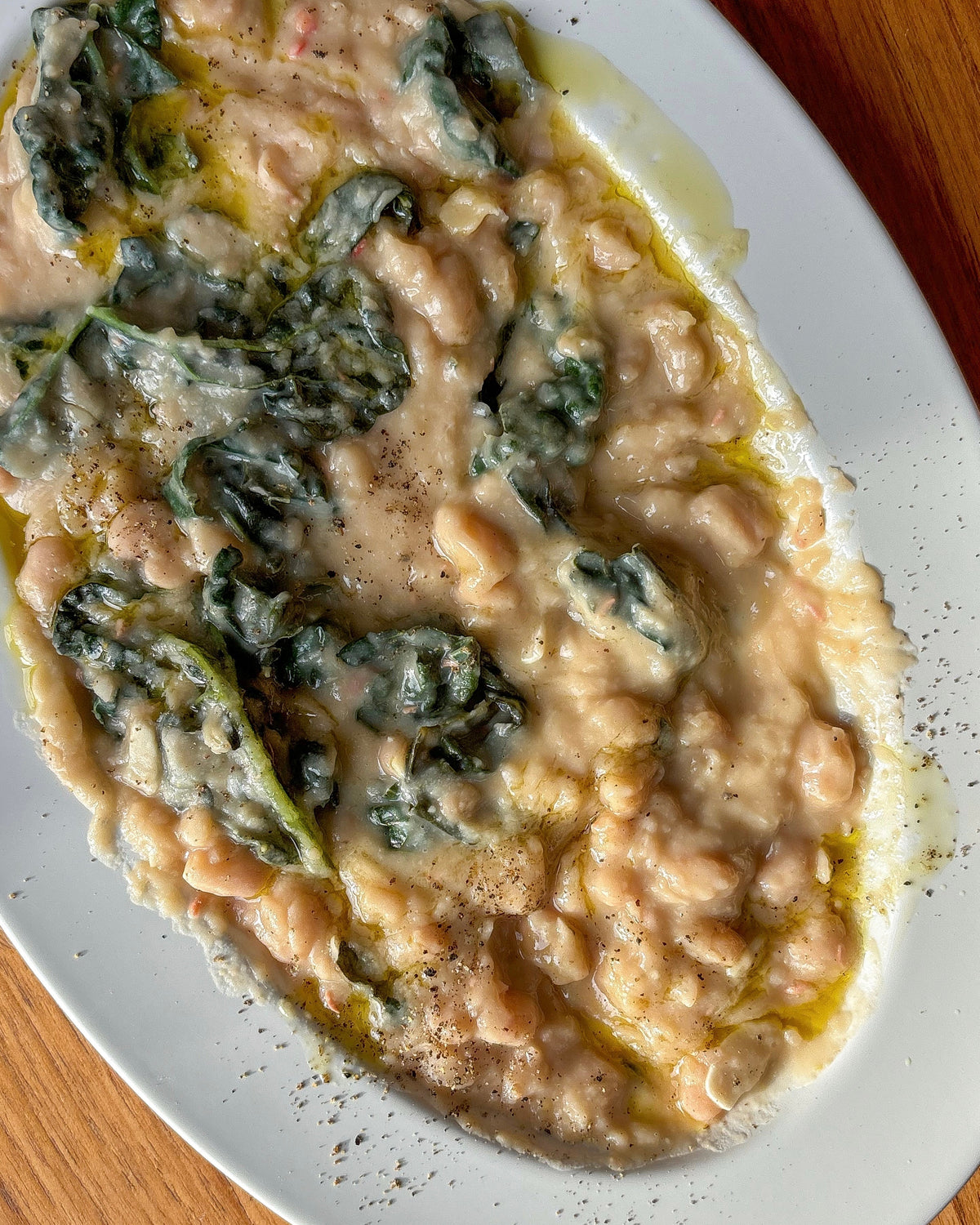  Anchovy, Chilli + Garlic Beans with Cavolo Nero 
