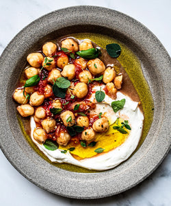 Chickpea Meze with Tomato + Goats Cheese