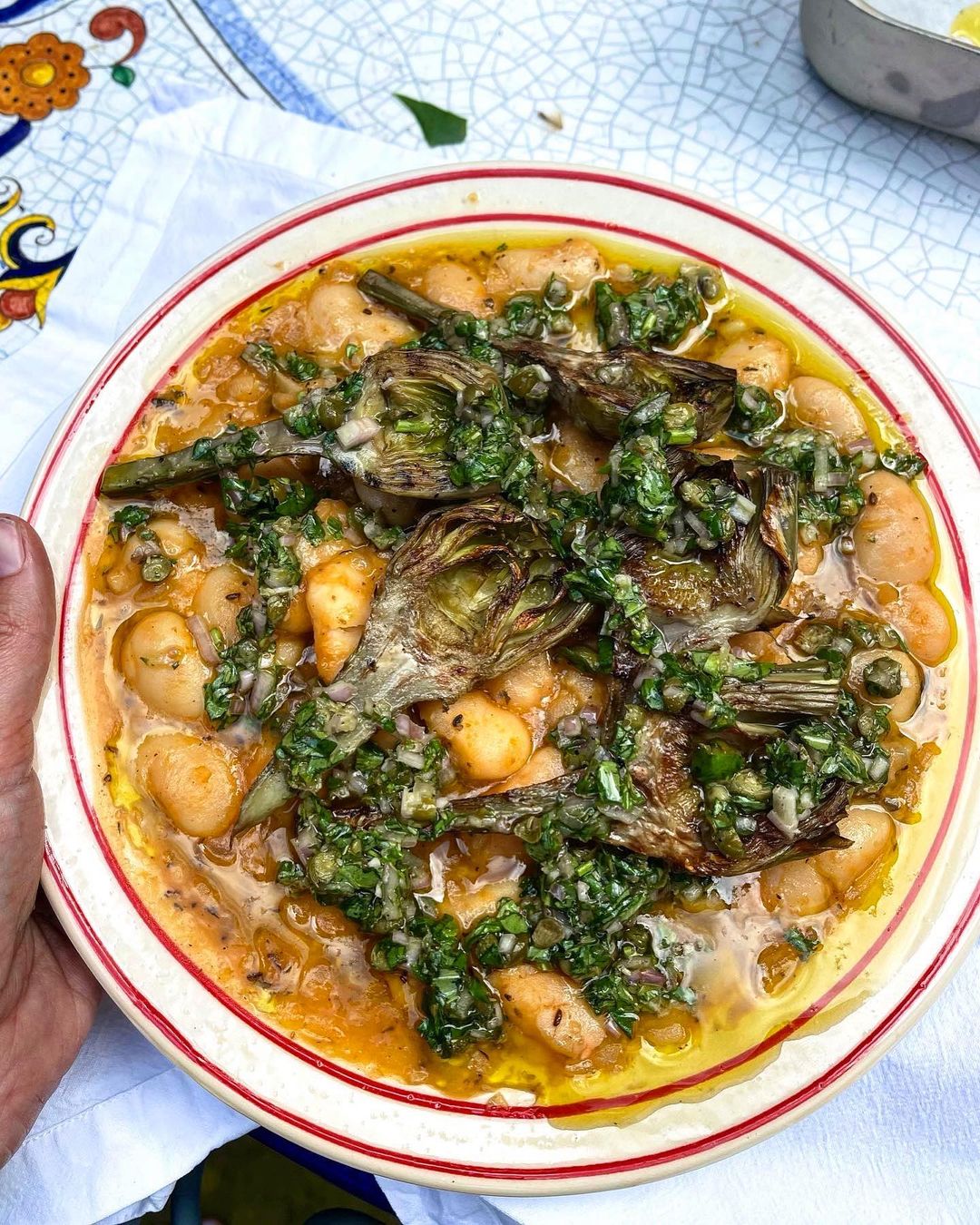 bean-recipe-charred-globe-artichoke-with-beans-salsa-verde-boldbeanco 