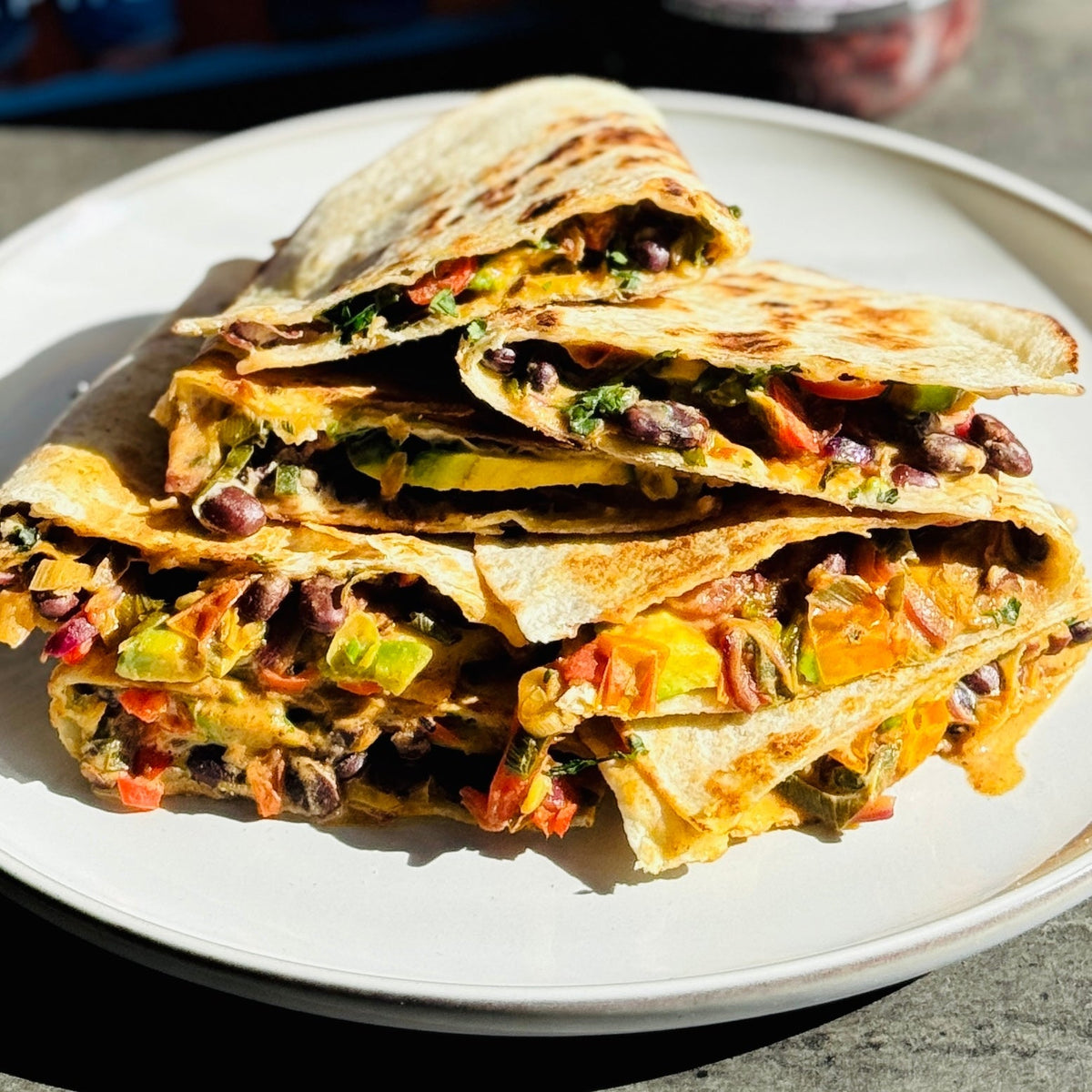  Spiced Black Bean Quesadillas with Cashew-Cream 