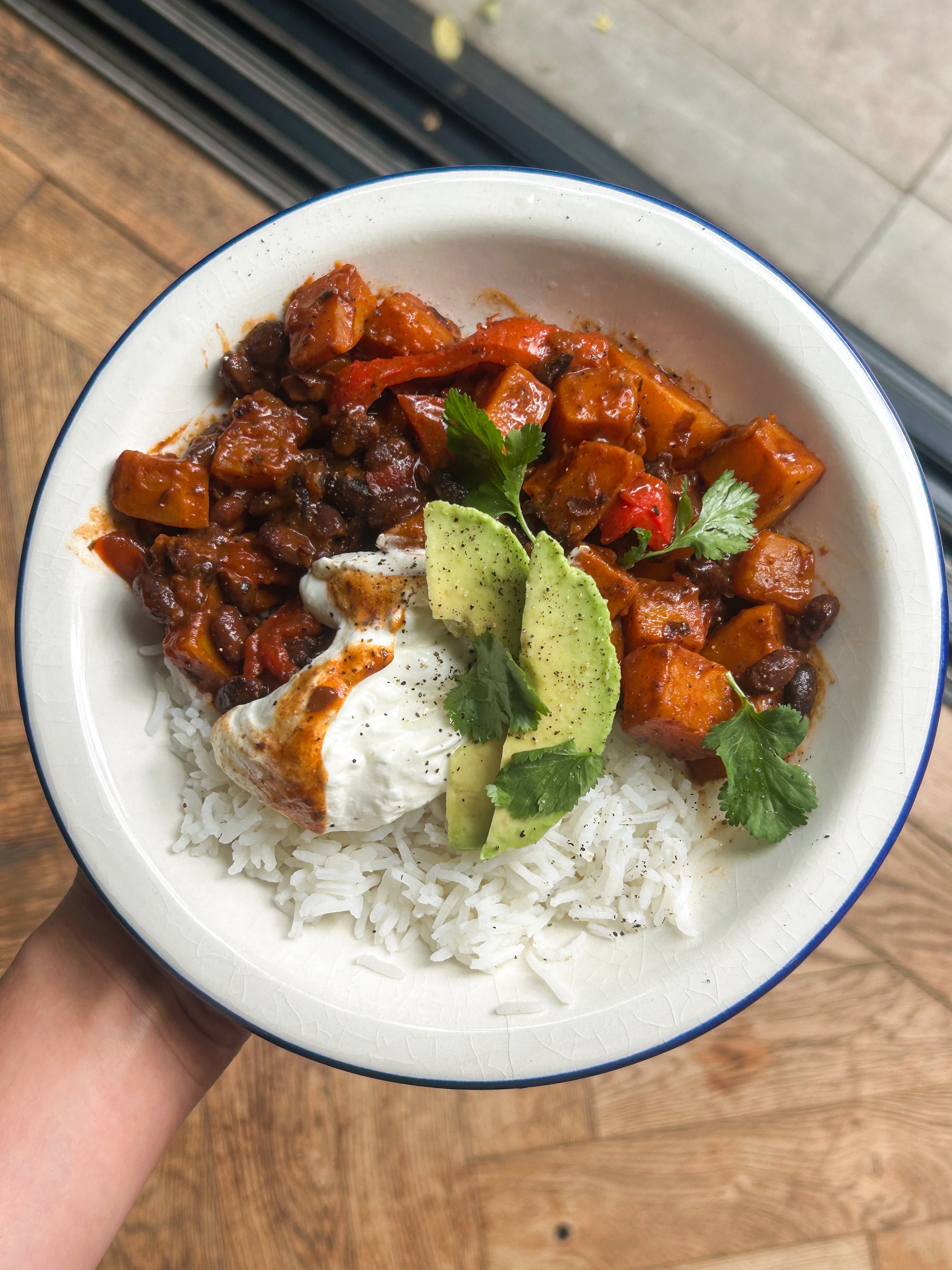 Chipotle Roasted Squash + Black Bean Bean Traybake