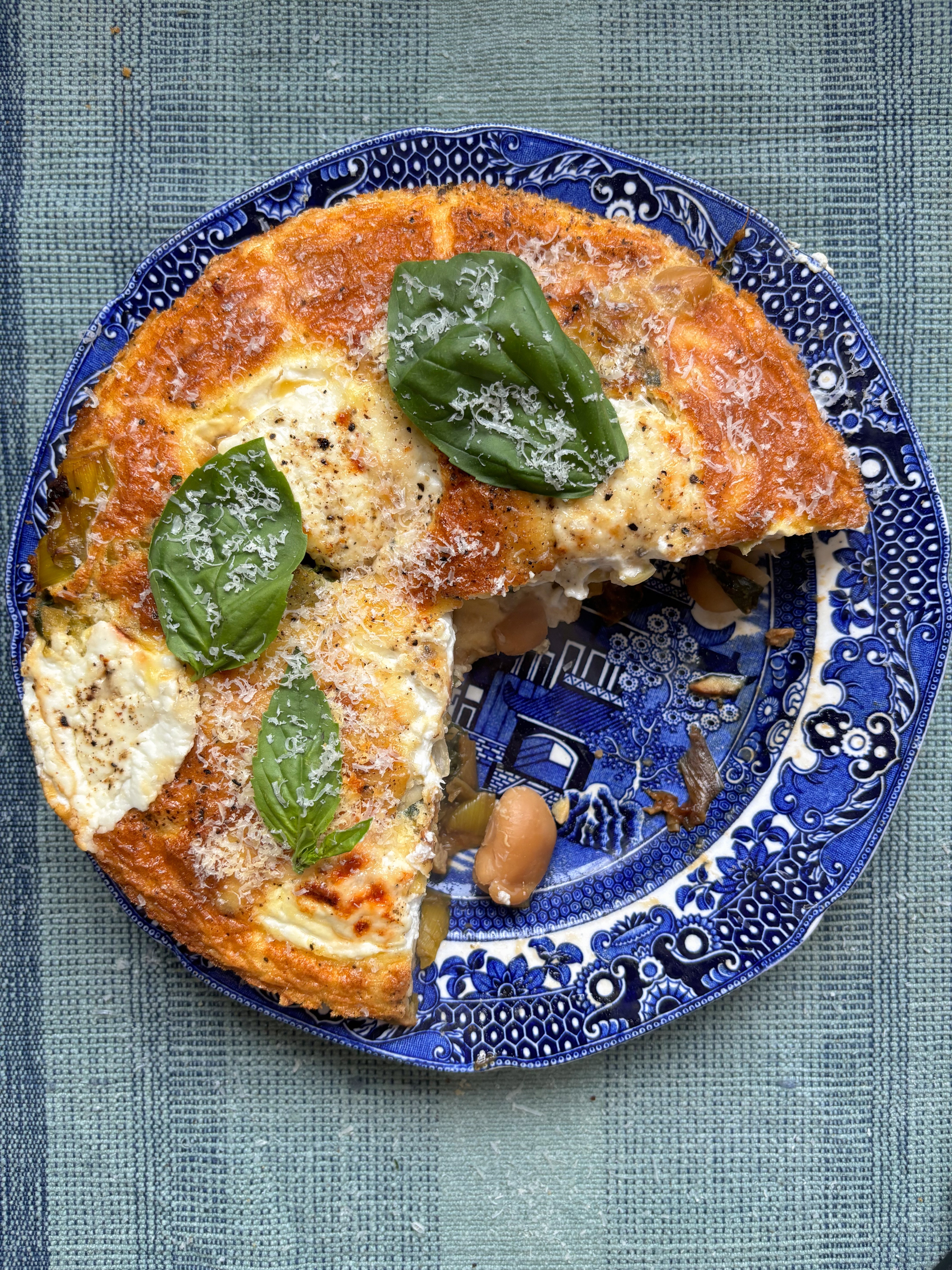 Butter Bean, Goat's Cheese + Leek Frittata