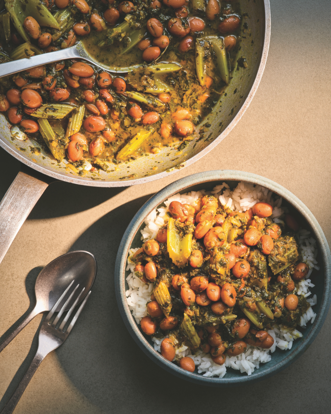 Persian Celery + Borlotti Bean Stew