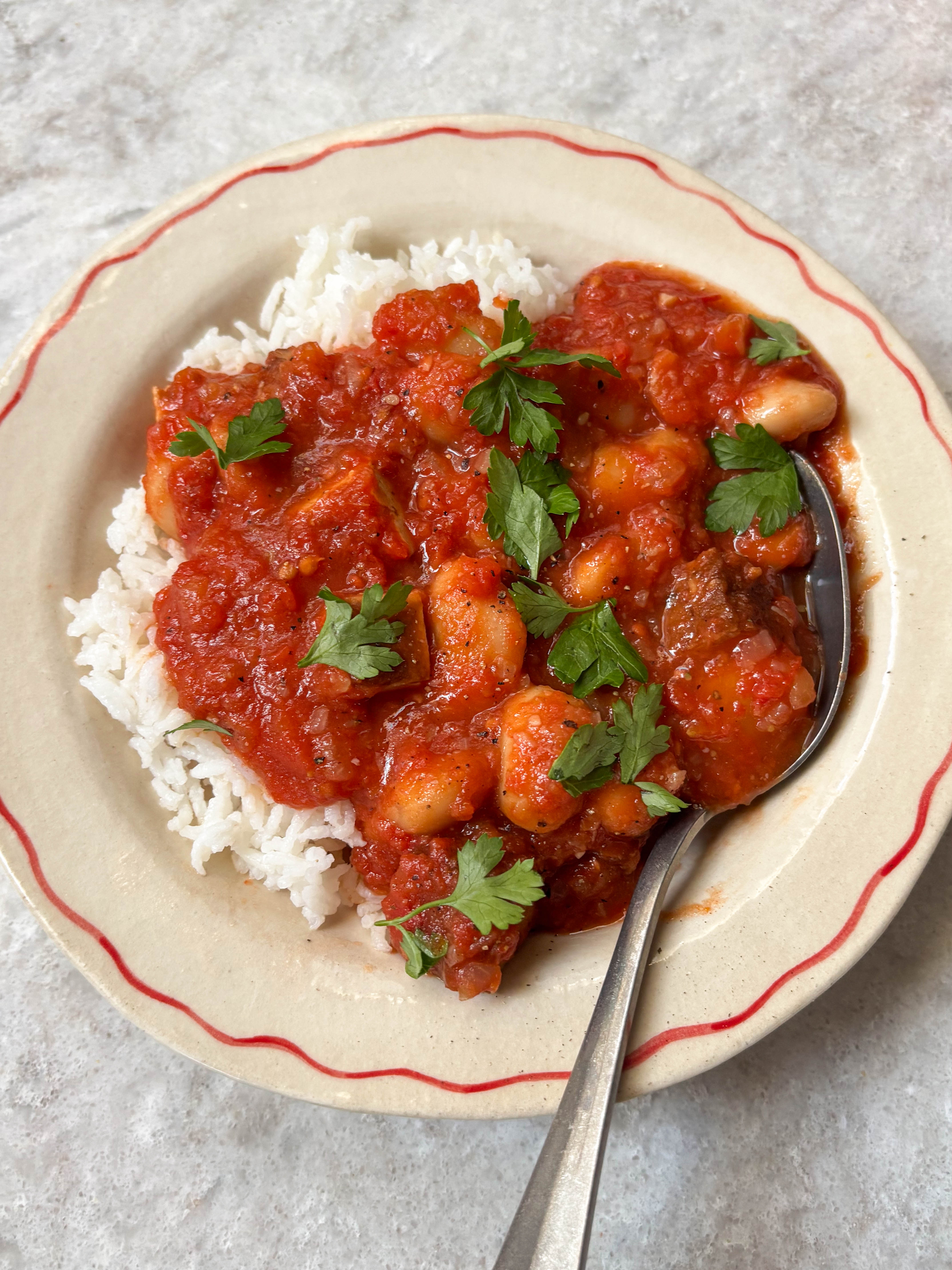 Filipino Habichuelas (Hearty Bean + Tofu Stew)