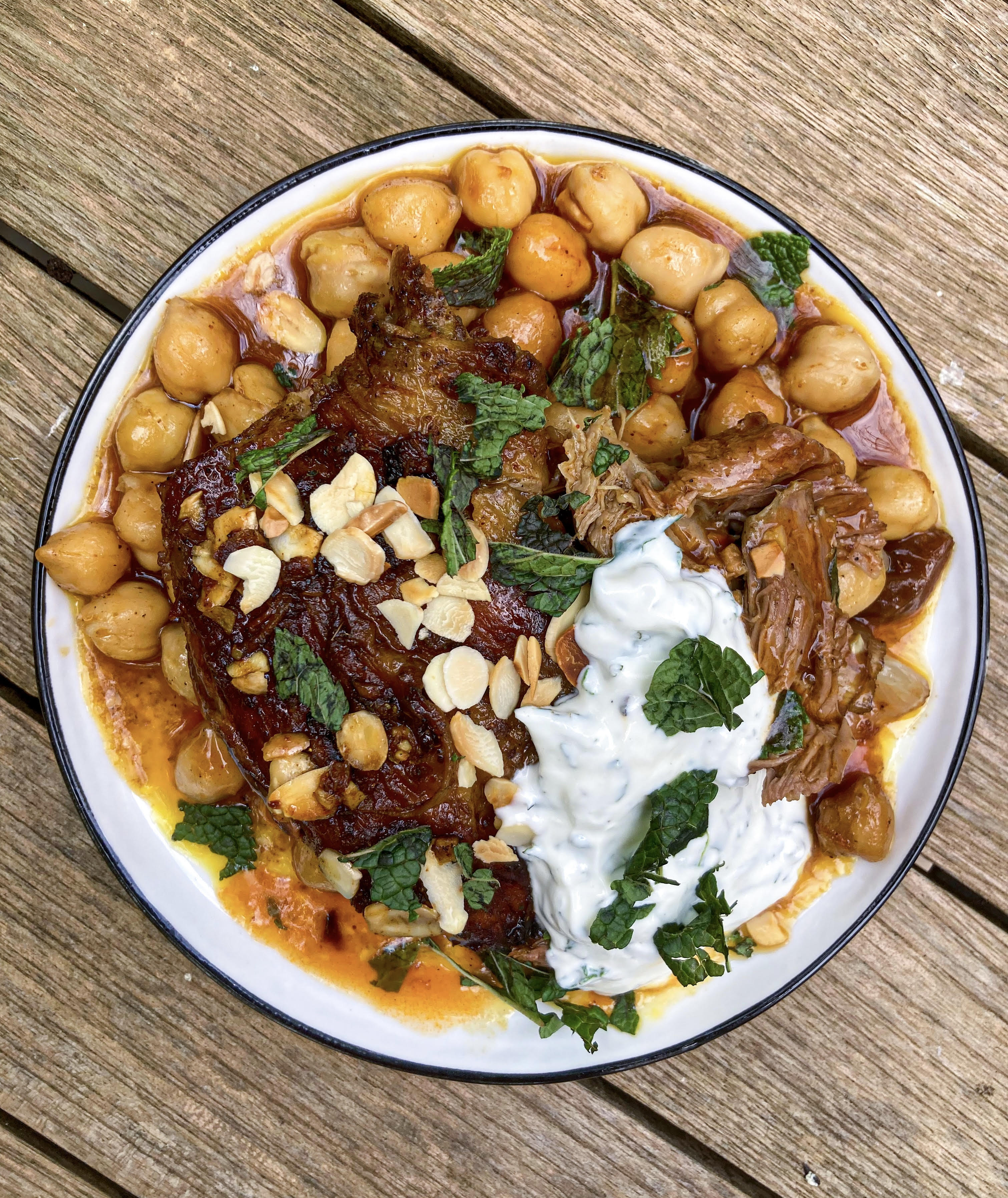 Moroccan Spiced Lamb with Chickpeas + Mint Yogurt Bold Bean Co