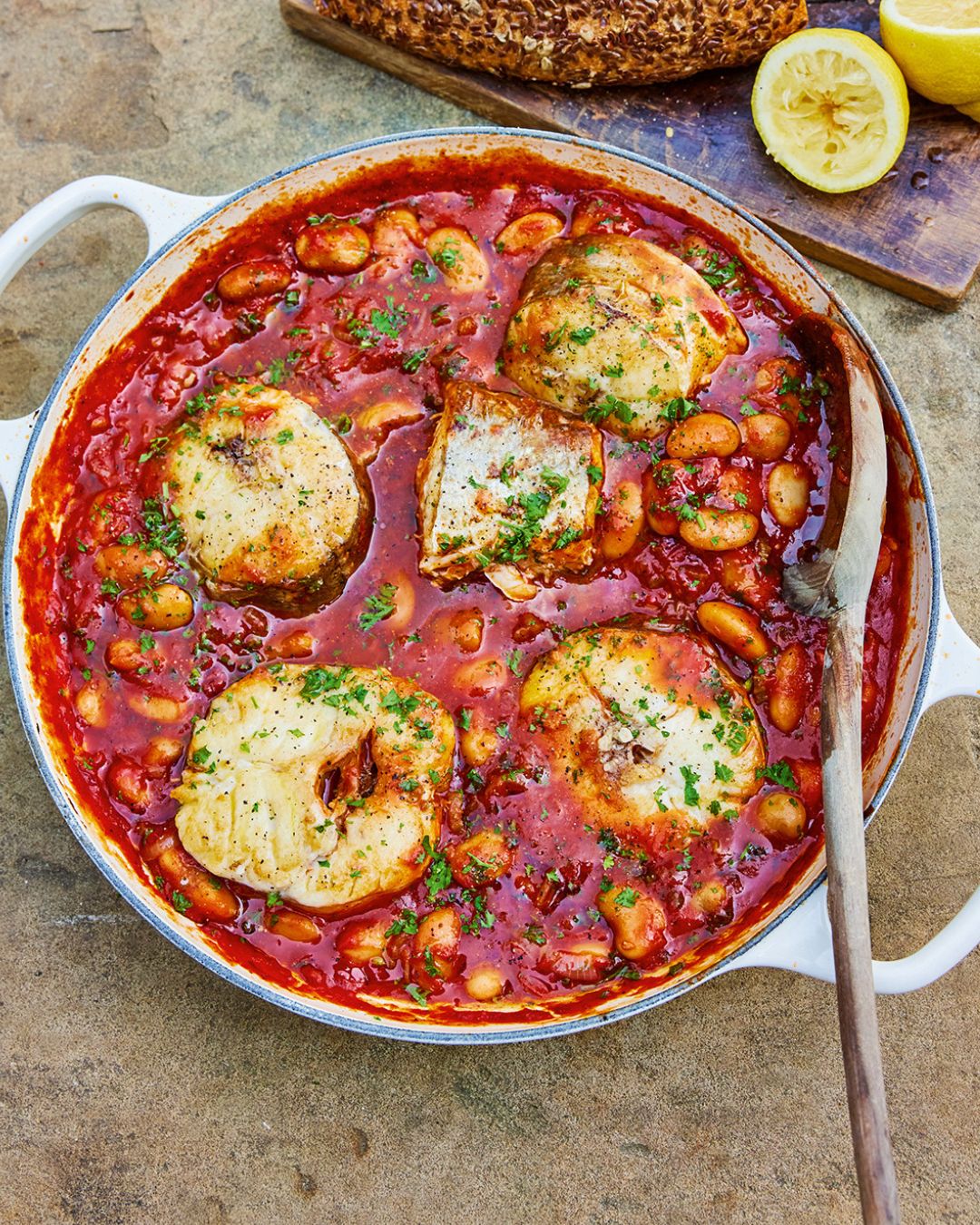 Smoky Butter Beans with Hake