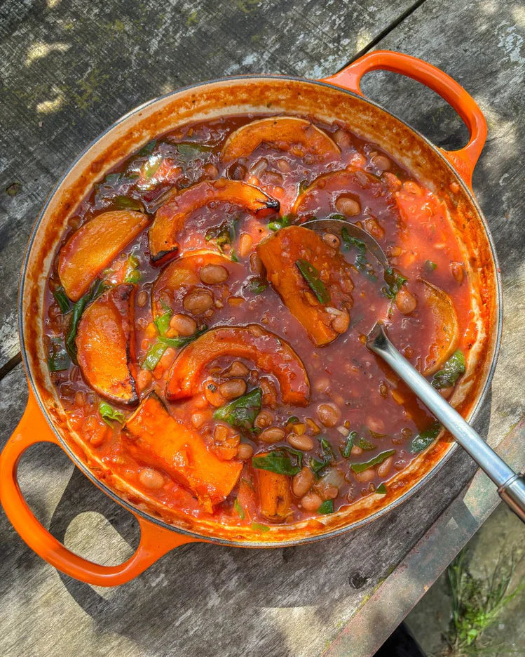 Borlotti Bean, Squash + Chard Stew