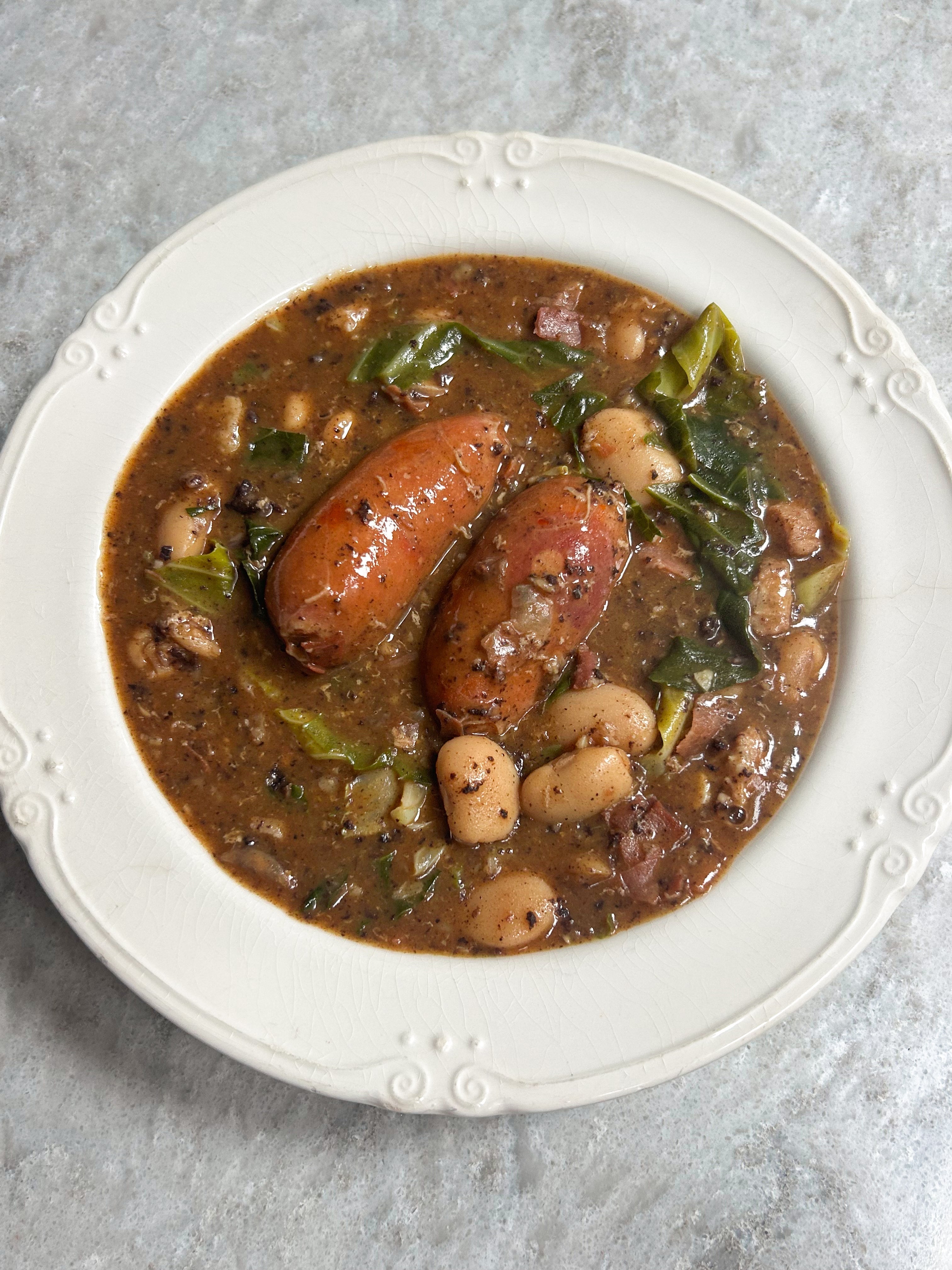 Potaje Montañés: Chorizo, Greens + Bean Stew