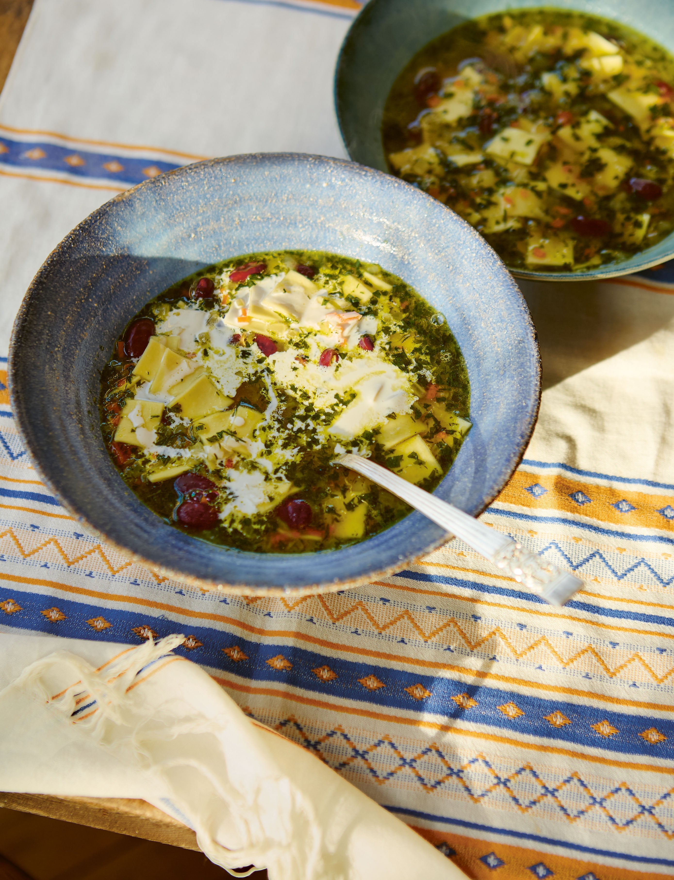 Crimean Tatar Noodles + Red Kidney Beans and Caramelised Onions in Broth (Bahlali Lahsha)