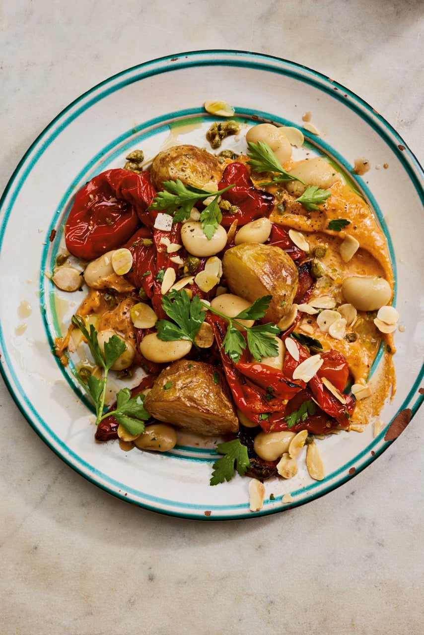 Potatoes, Peppers + Roasted Garlic Aioli