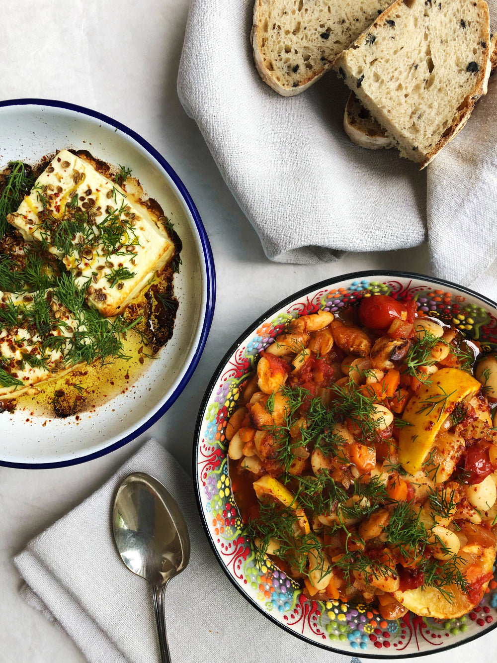  bean-recipe-greek-white-beans-with-coriander-lemon-baked-feta-boldbeanco 