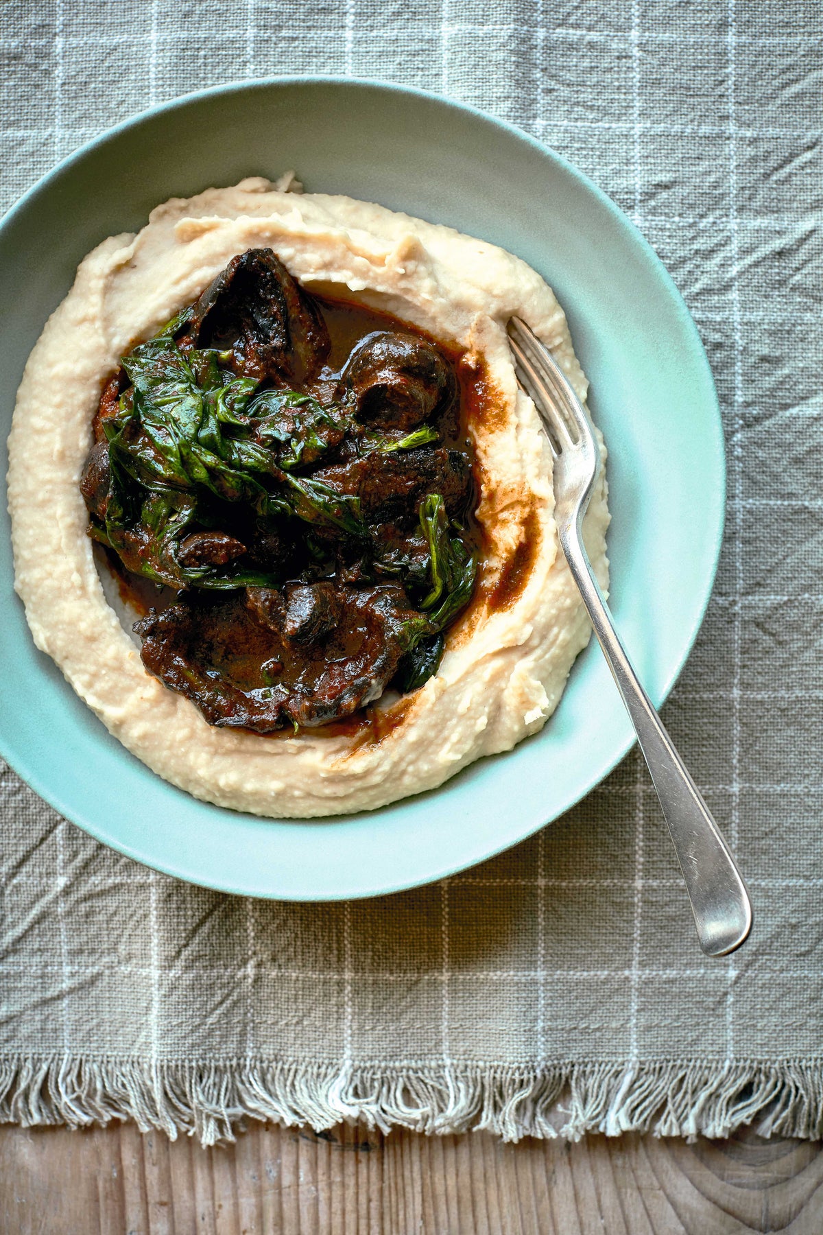 Smoky + Sticky Portobello Mushrooms with Creamy Butter Bean Mash