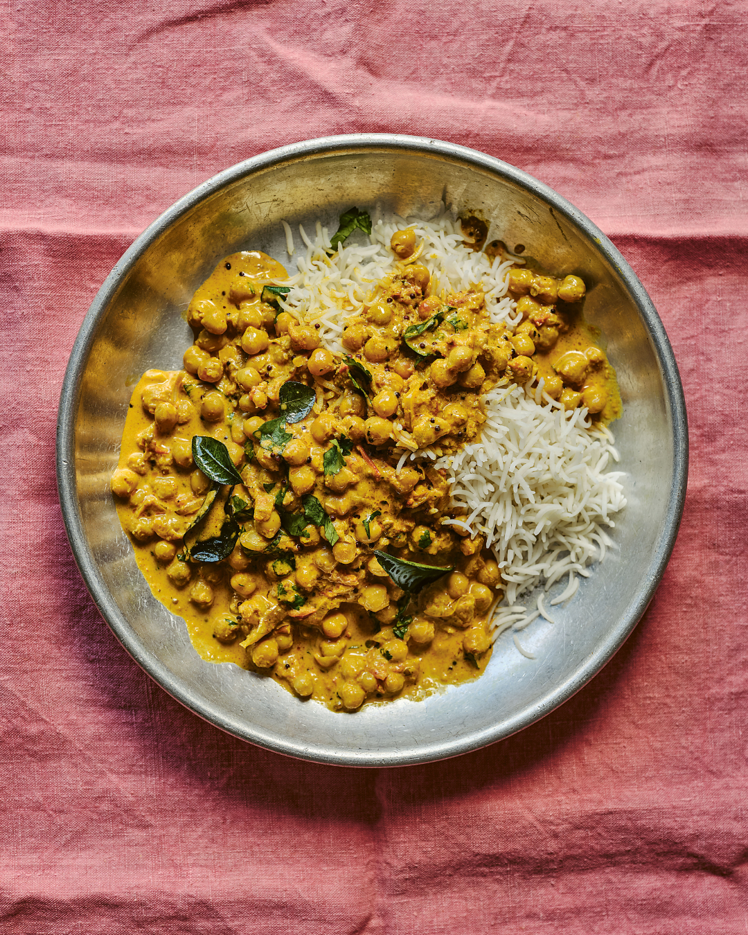 Chickpea Curry with Coconut, Turmeric + Curry Leaves