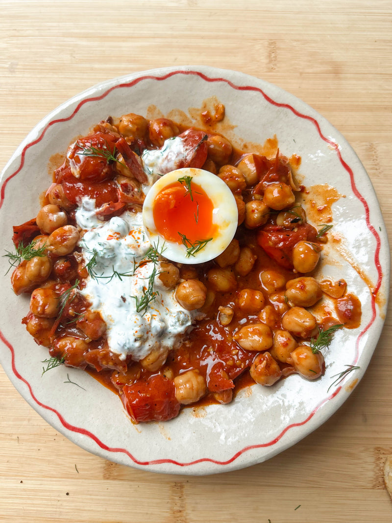 Smoky Harissa Chickpea + Egg Smash Brunch Bowl