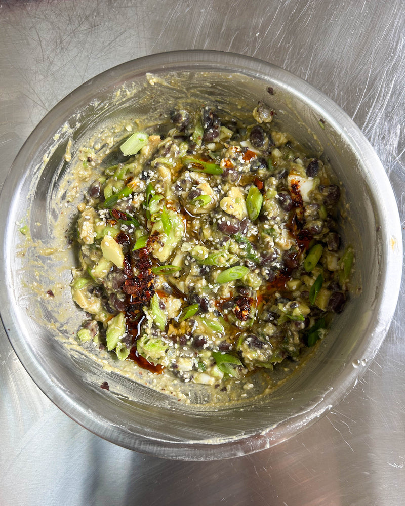 Chopped Egg, Avocado + Black Bean Chilli Crunch